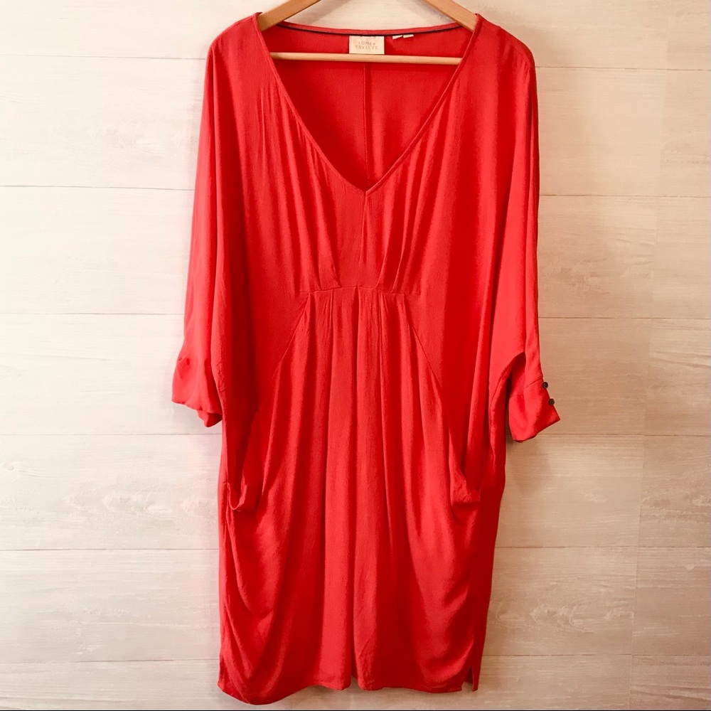 Anthropologie Red Mini Dress